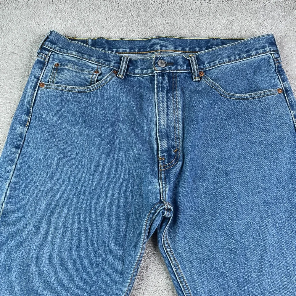 Levis 505 Jeans Mens 38x34 Blue Straight Leg Cotton Denim Classic Pants